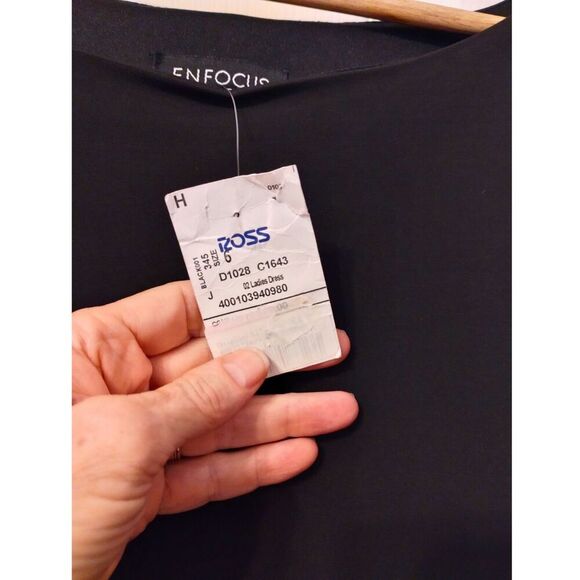 NWT EnFocus Studio Black Dress Rhinestone Cold-Shoulder Peek-a-Boo Sleeves -Sz 6 - Picture 9 of 9